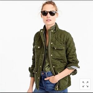 J. Crew Olive Quilted Downtown Field Jacket